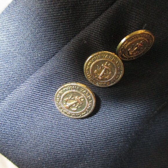 Vineyard Vines Blazer Women's Size 14 Navy Wool Blend w Gold Nautical Buttons - Picture 6 of 6